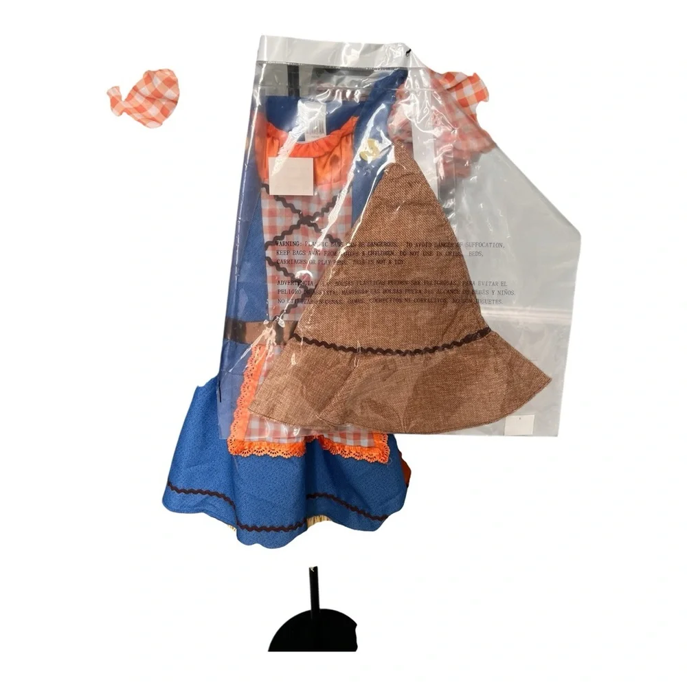 Charming‎ Blue and Orange Girls Halloween Scarecrow Cutie Costume M (8-10)